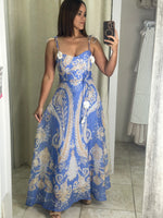 Paisley Blue Maxi Dress