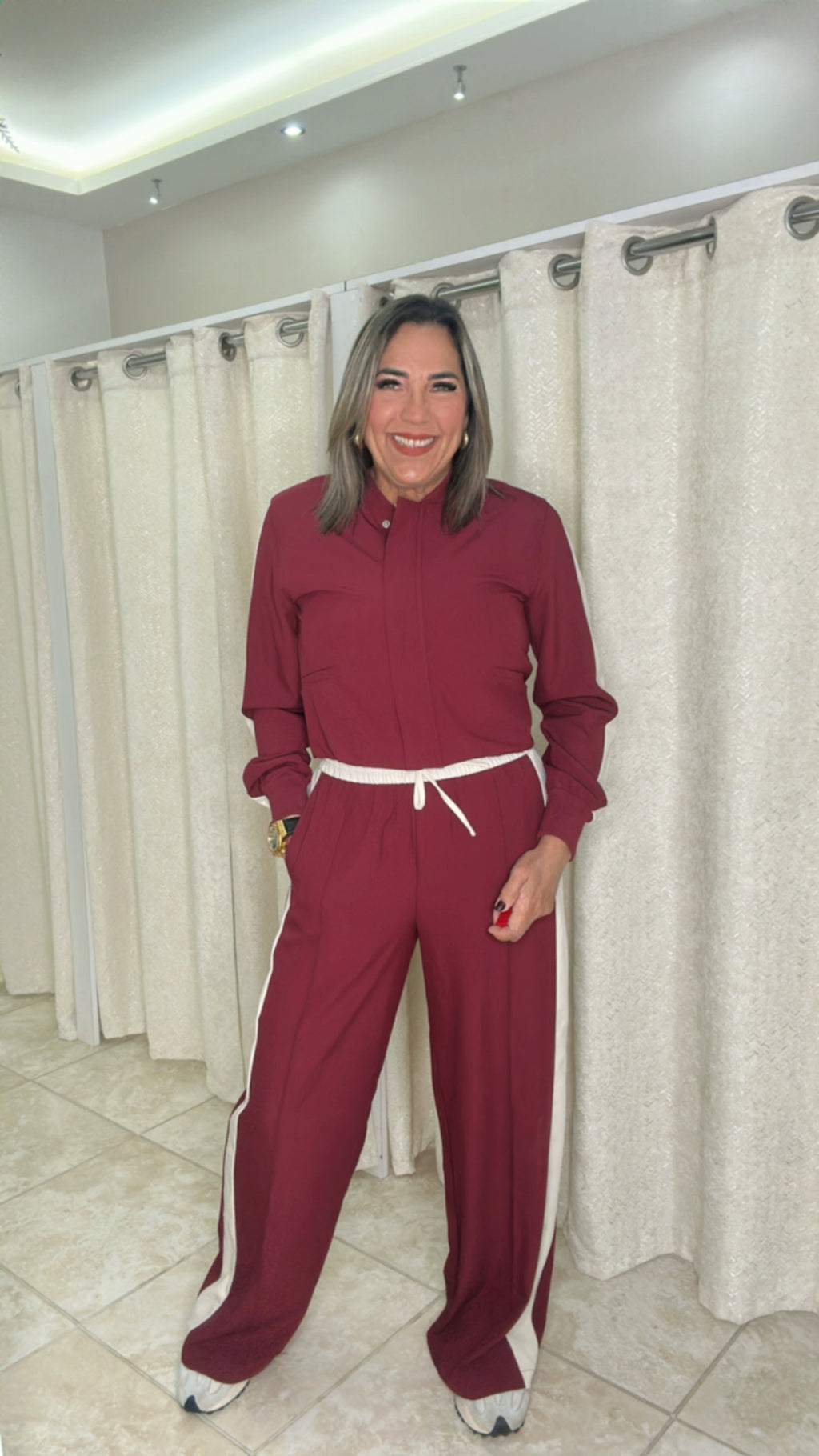 Jacket & Pants Set Contrast Strip