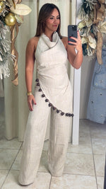 Linen Asymmetrical Pant Set
