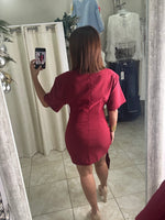 Flattering Draped Belt Detail Mini Dress