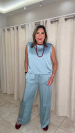 Dusty Blue Satin Set