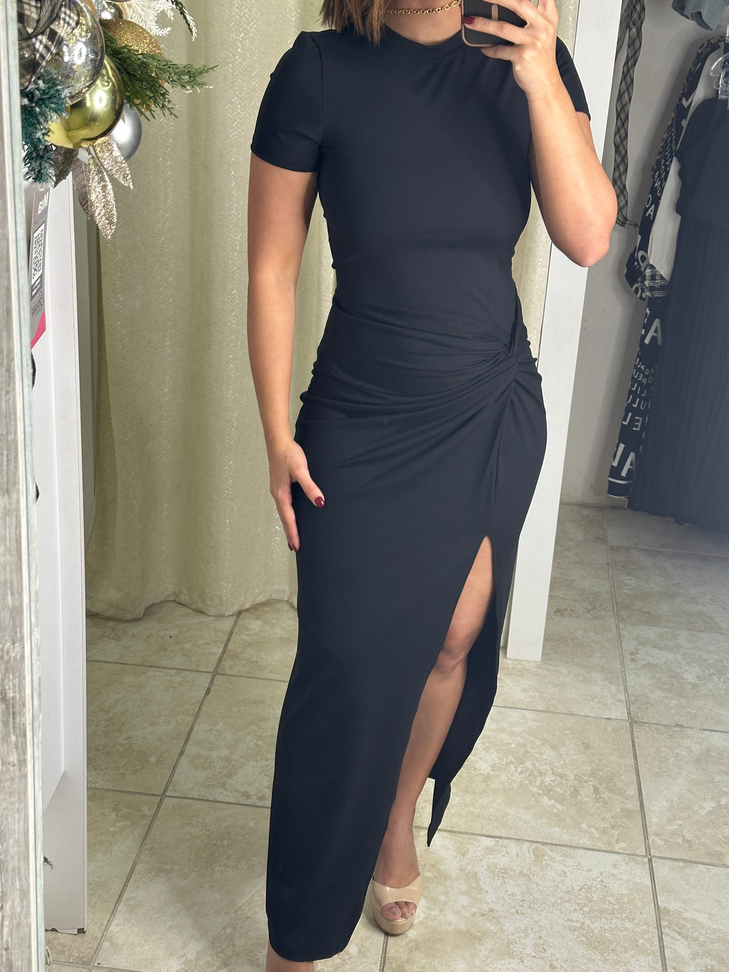 Black Long Twist Dress