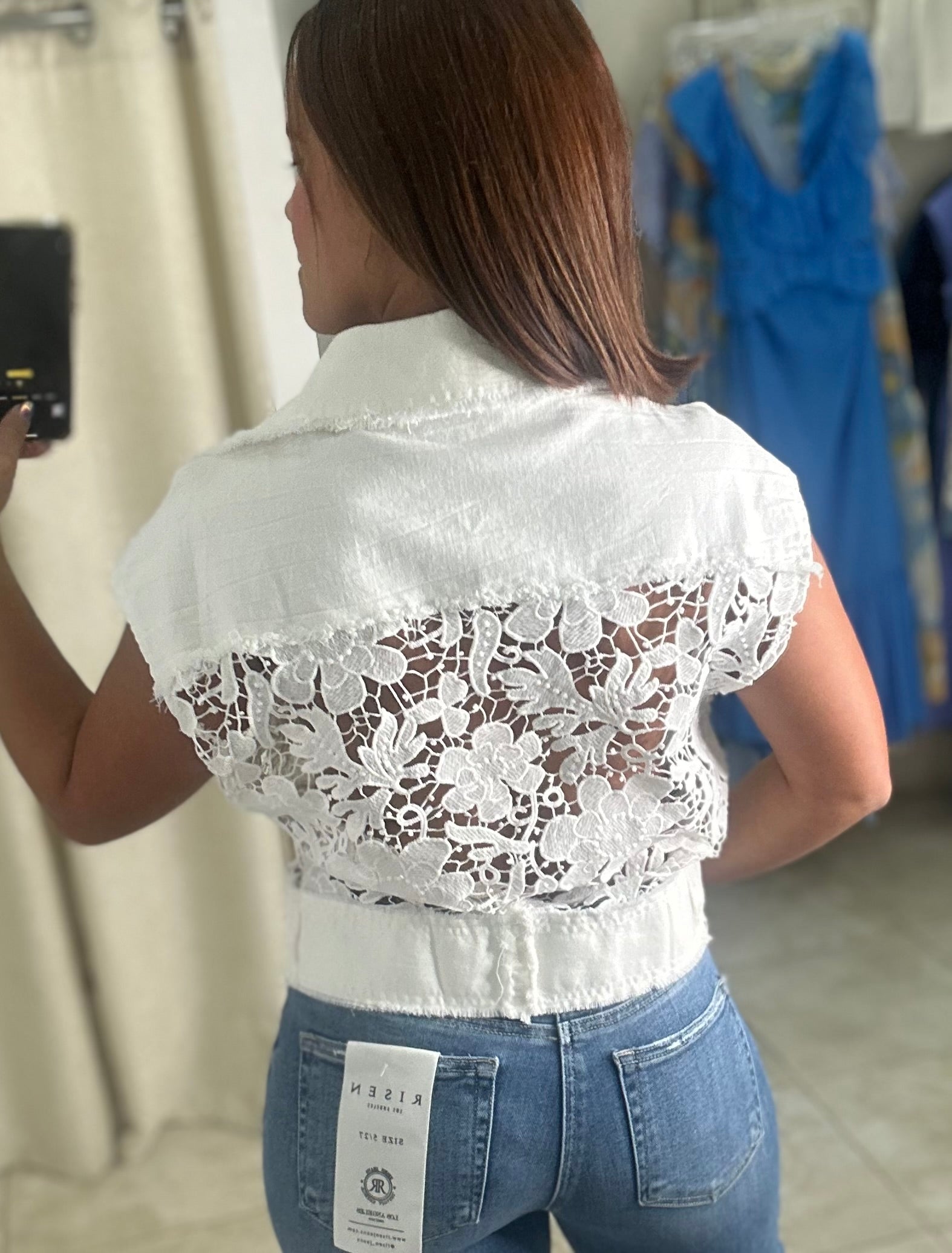 White Eyelet Top