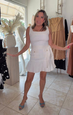 Linen stretch mini dress