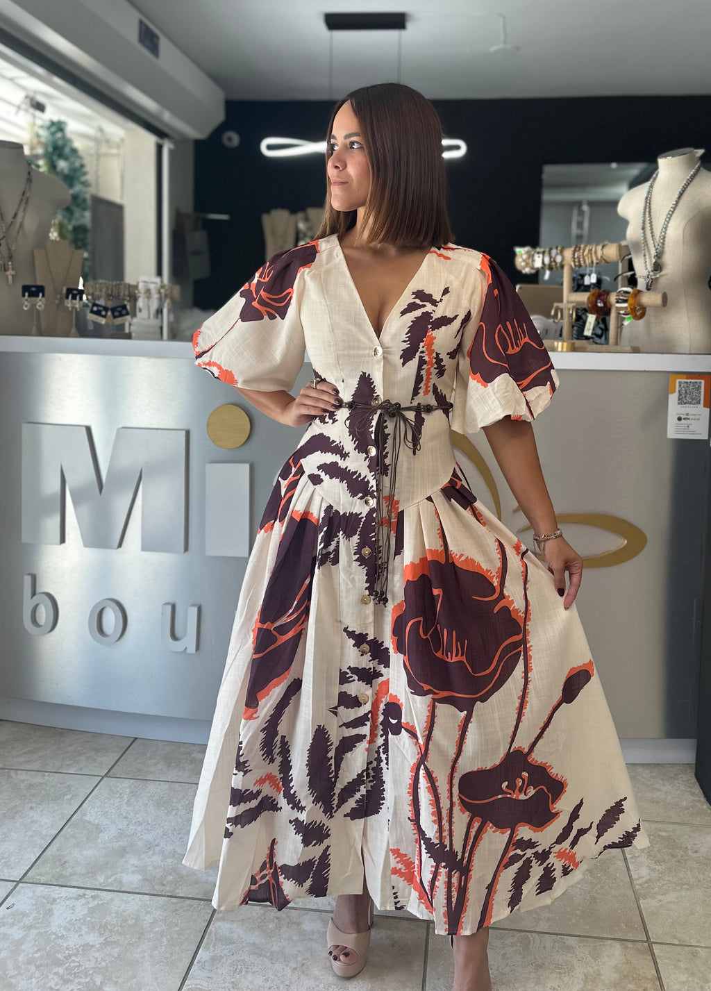 Nude Flowers Dress