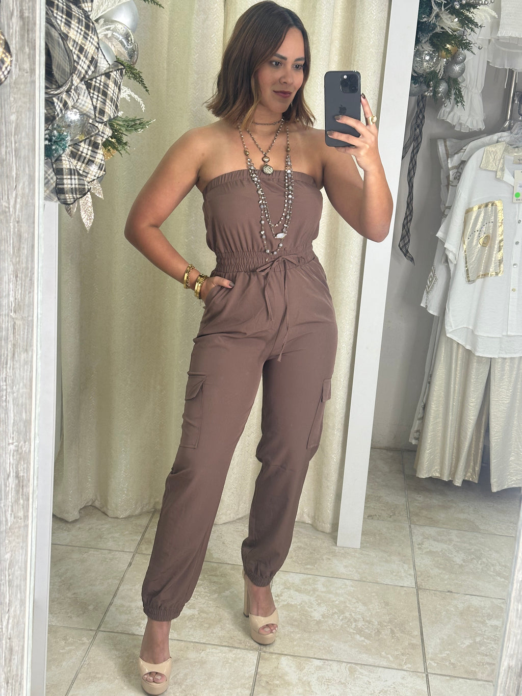 Strapless & Jogger Jumpsuit