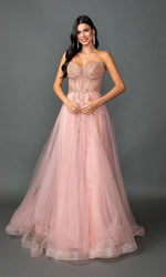 Lace-Up Long A-Line Prom Dress
