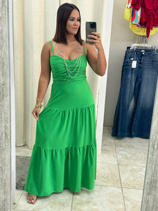 Kelly Green Solid Maxi Dress