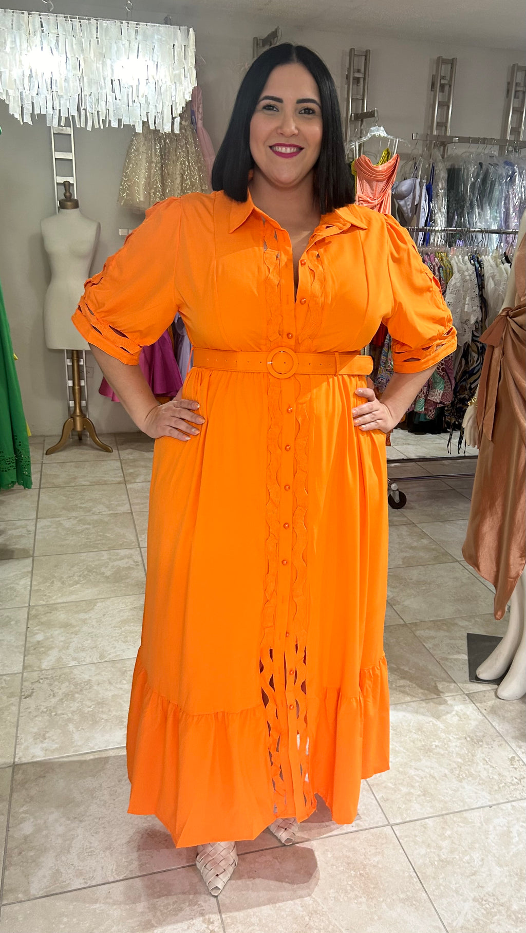 Orange Plus Maxi Dress