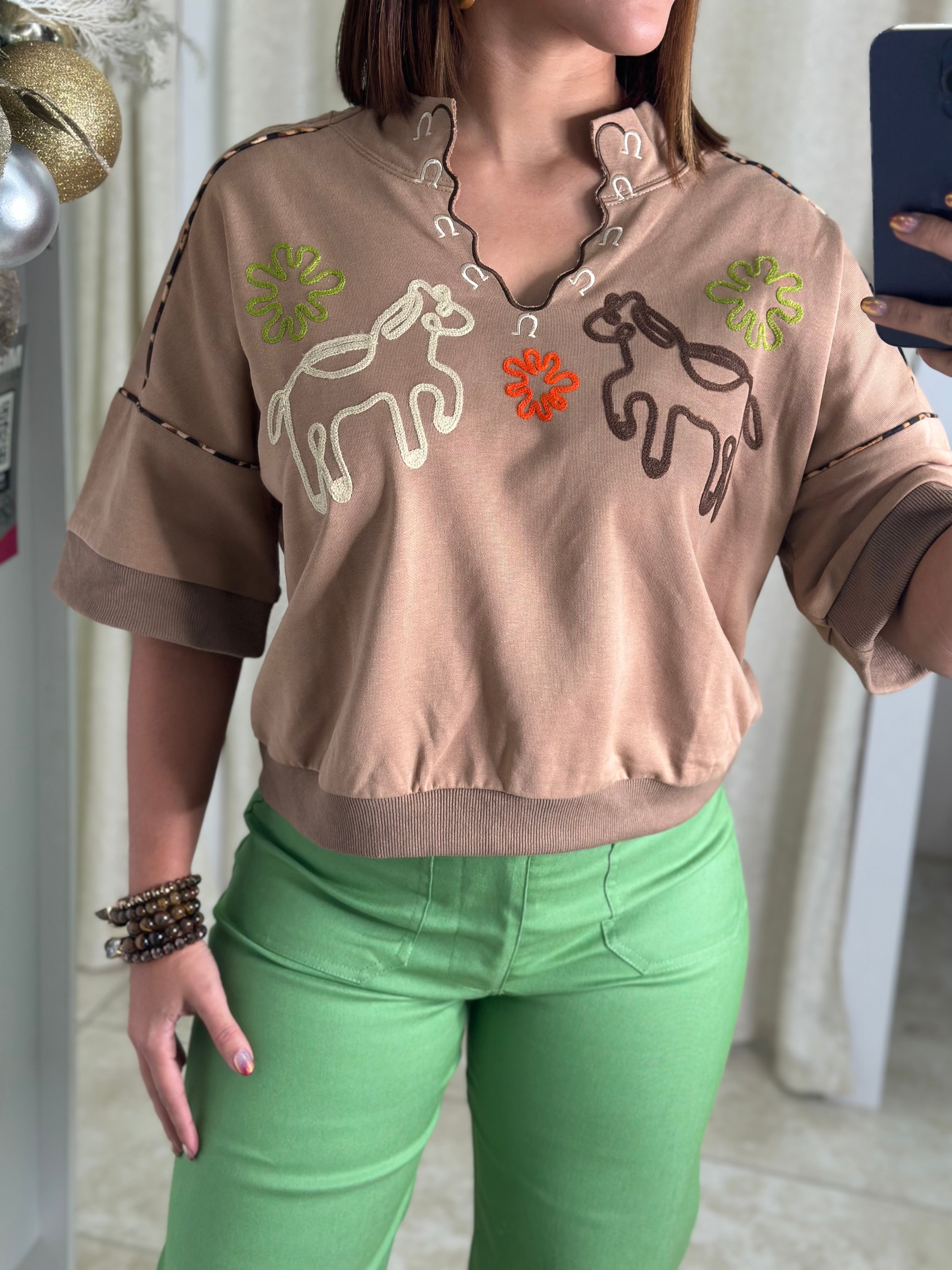 Taupe Western Sweatshirt