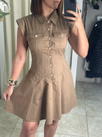 Solid Woven Mini Dress