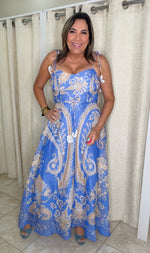 Paisley Blue Maxi Dress