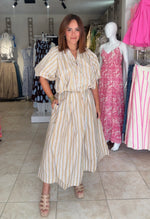 Taupe A Line Stripe Set