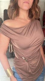 Chocolate Asymmetrical Top
