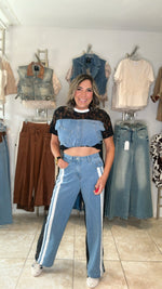 Black Lace & Denim Set