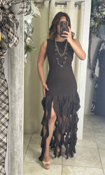 Chocolate Ruffled Dress