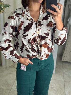 Printed Long Slevee Blouse