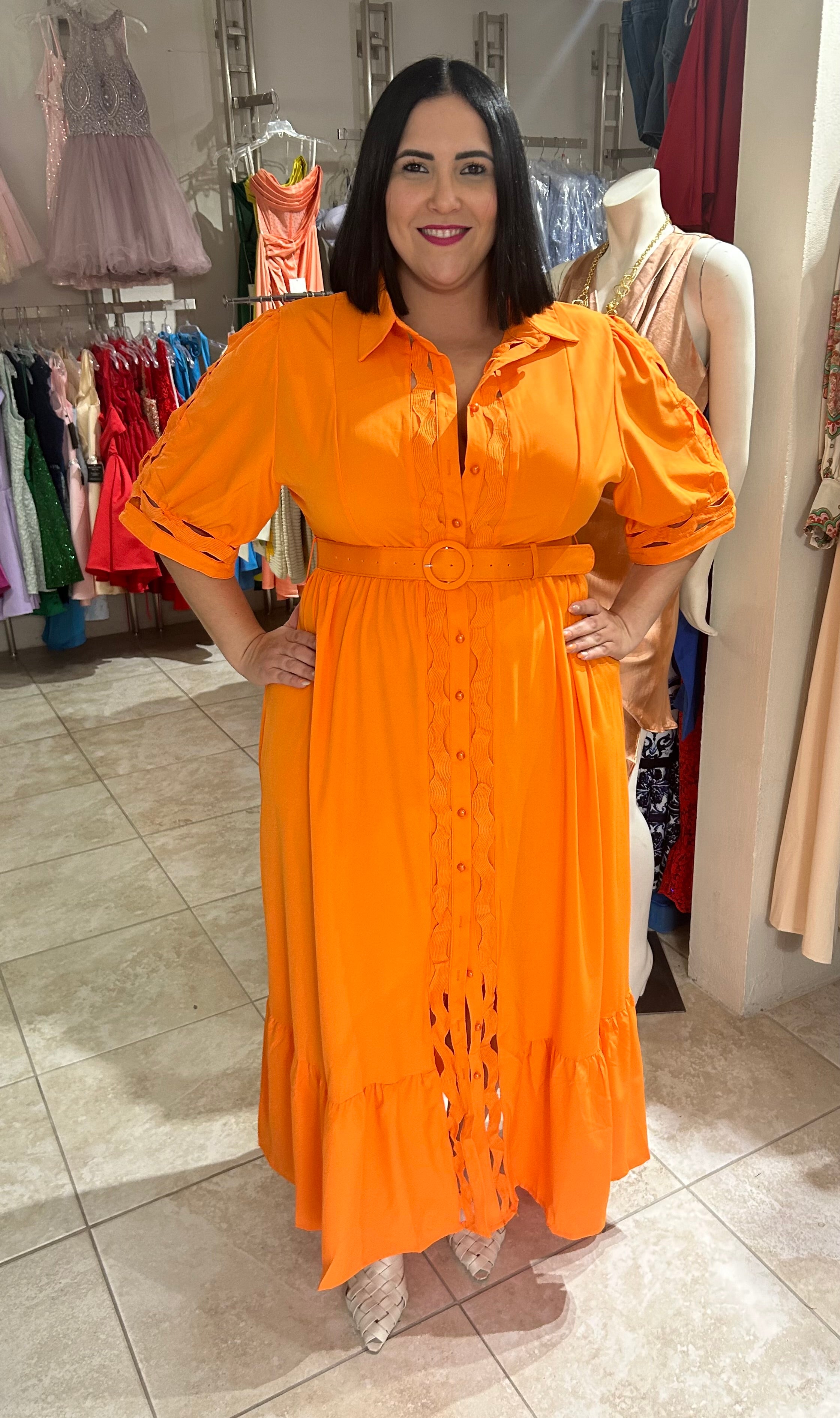 Orange Plus Maxi Dress