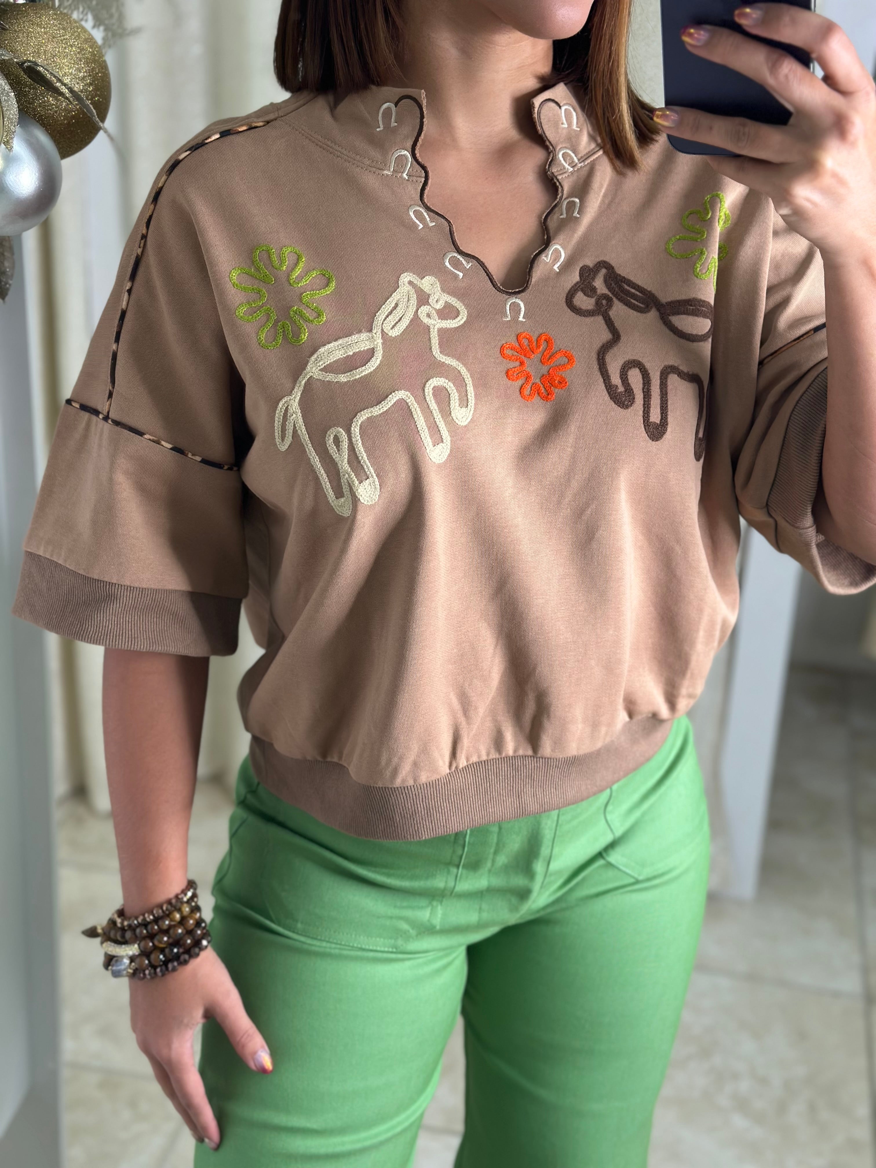 Taupe Western Sweatshirt