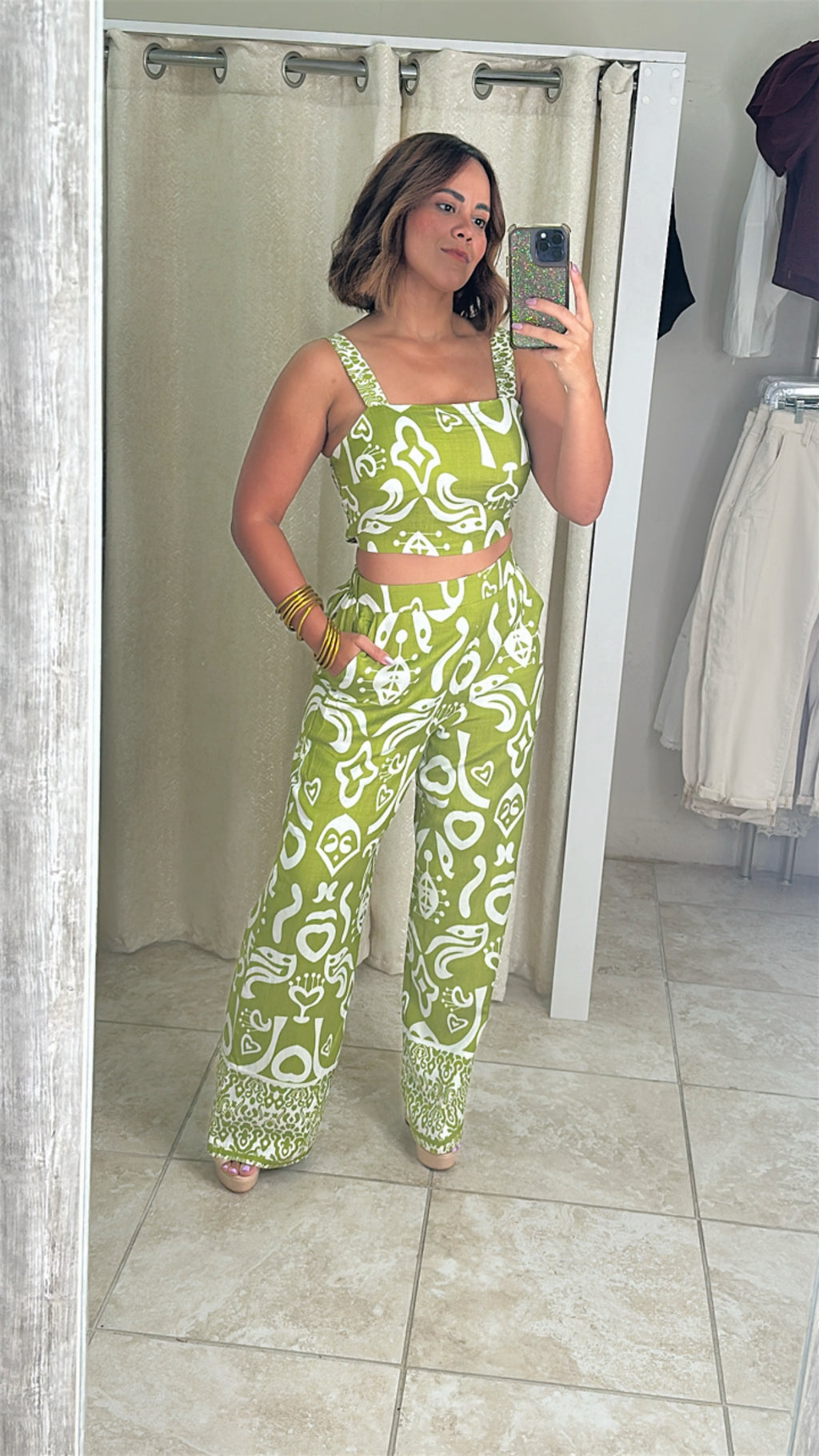 Light Green Printed Set