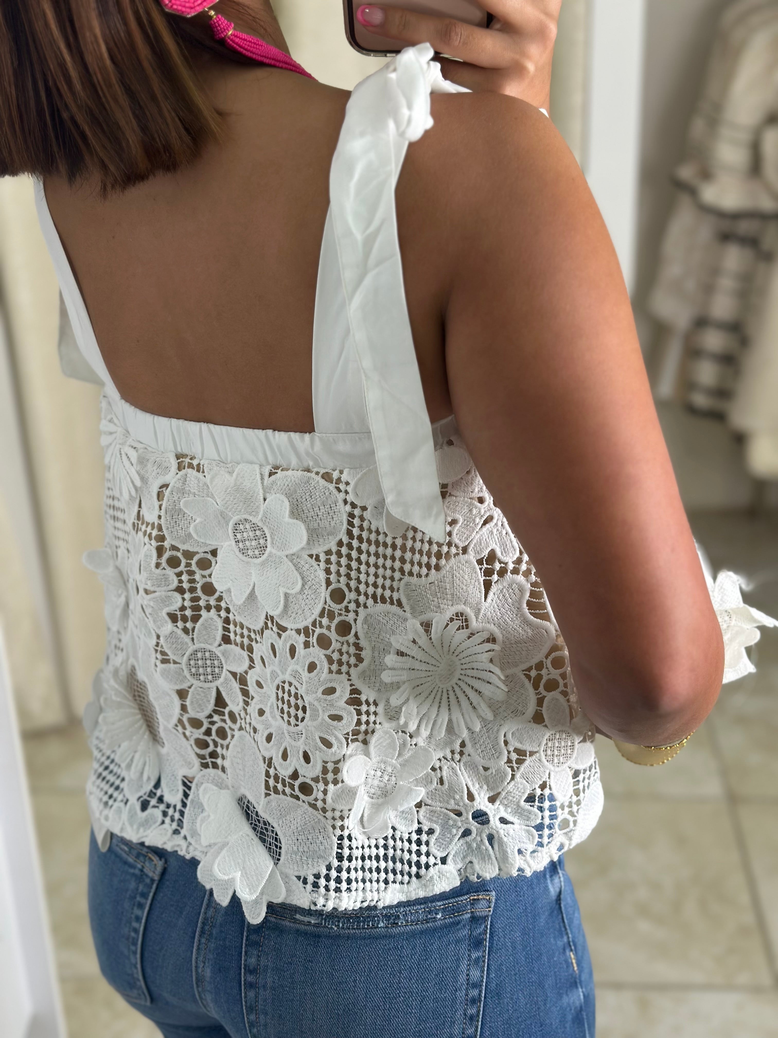 White Crochet top