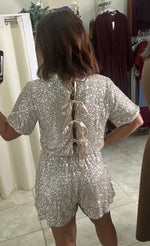 Short Sleeve Sequin Pant Set