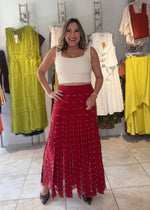 Red & Gold Dots Skirt