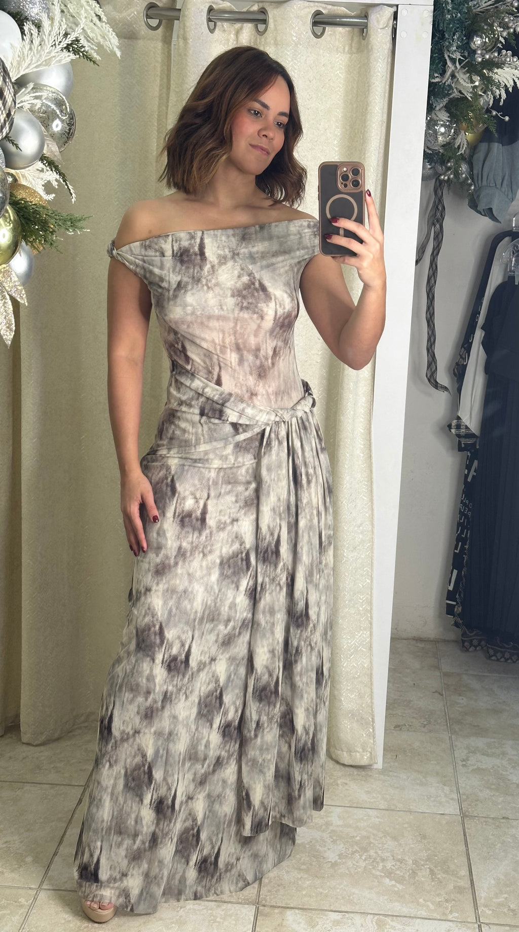 Texture Mesh Drape Dress