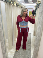 Burgandy Denim Set