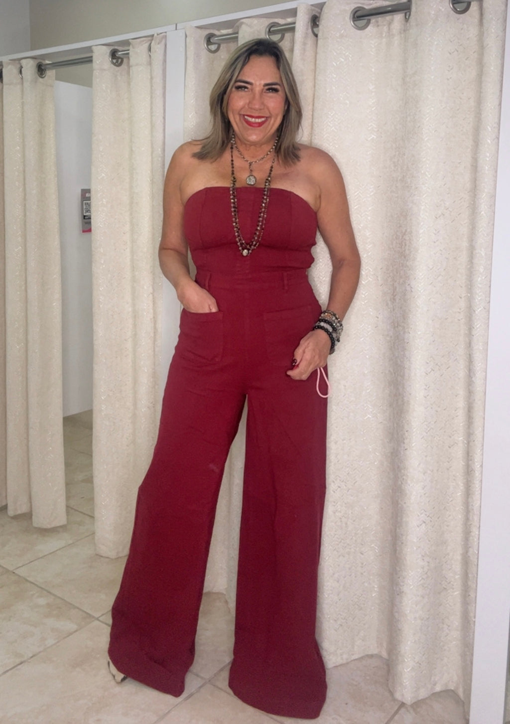Garnet Tube Denim Jumpsuit