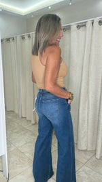 High Rise Wide Leg Belted Jeans