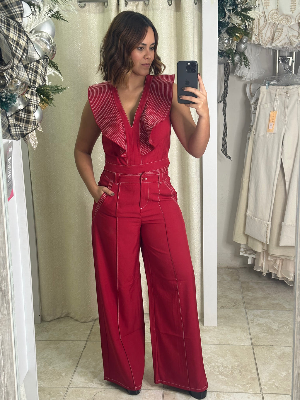 Deep Red Pant Set