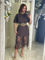 Chocolate T-Shirt & Lace Dress