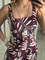 Burgundy Printed Jumpsuit