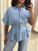 Light Blue Pleated Shirt