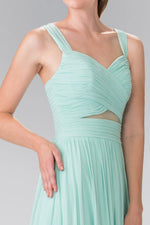 Pleated Bodice Long Dress