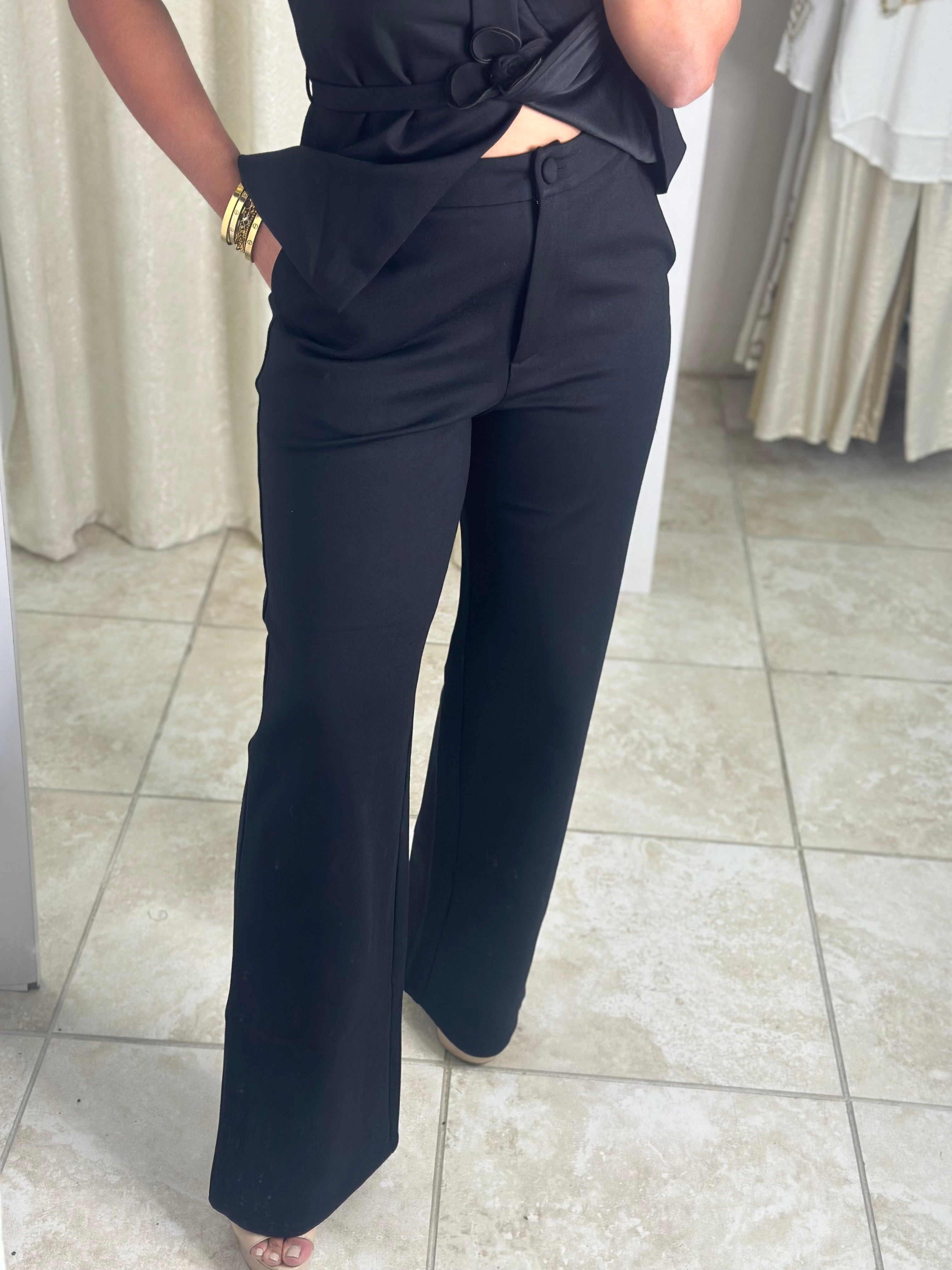 Black Strapless Pant set