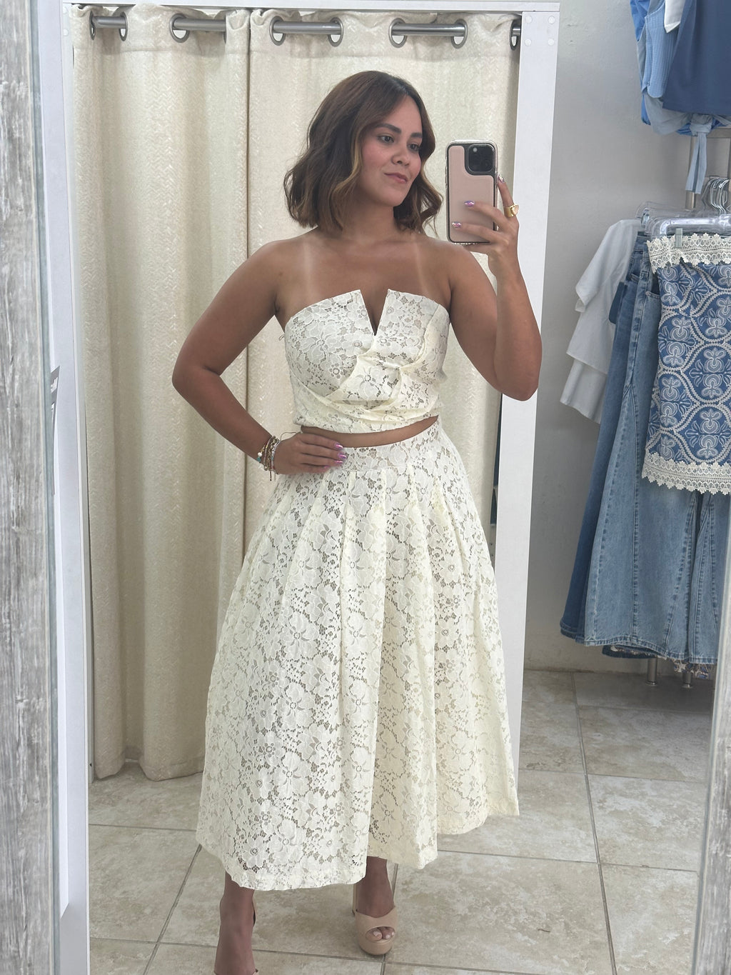 Cream Lace Set