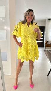 Crochet Yellow Lace Dress