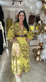 Printed Kimono Maxi Dress