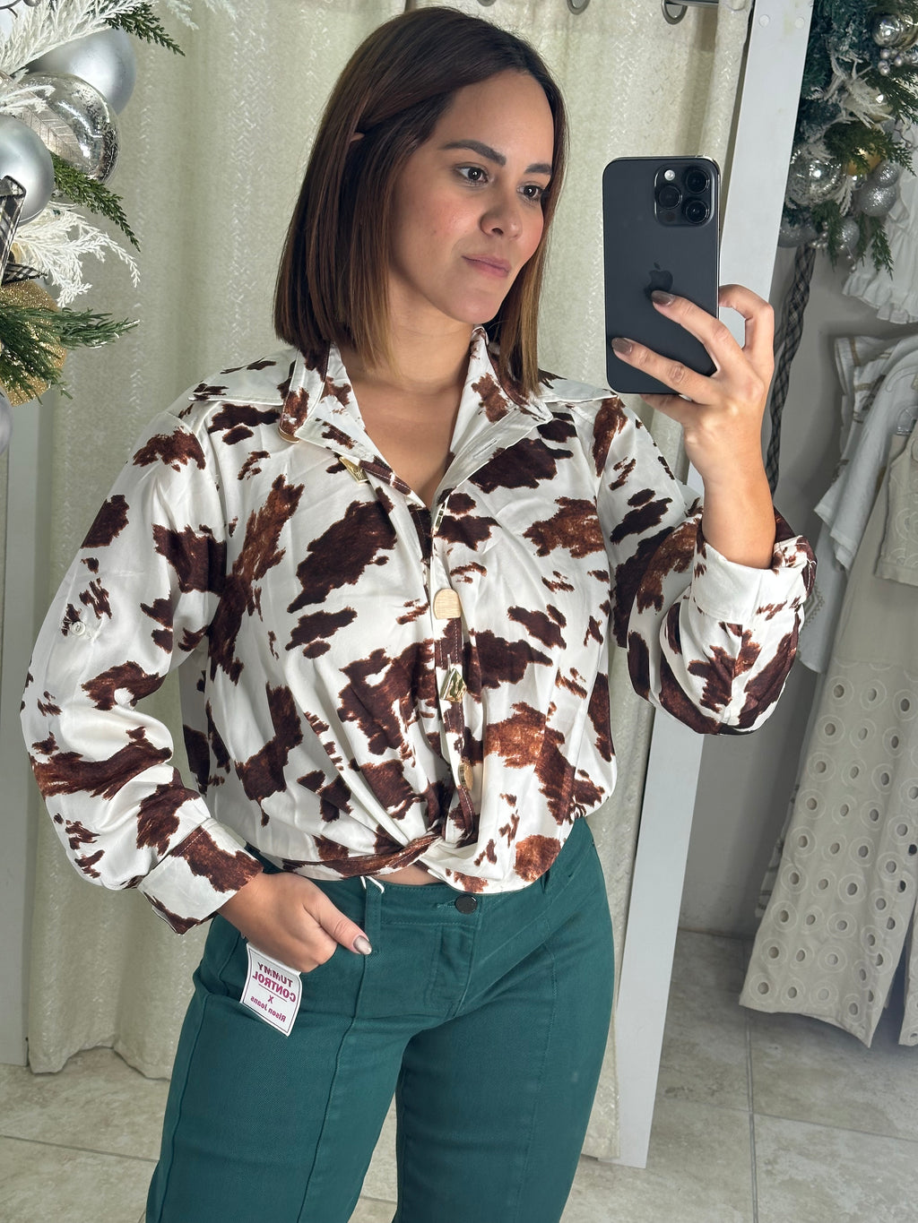 Printed Long Slevee Blouse