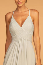 Chiffon Ruched Long Dress