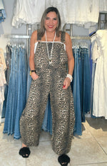 Leopard Print Denim Overall