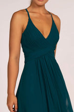 Chiffon Ruched Long Dress