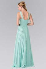 Pleated Bodice Long Dress