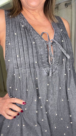 Black Wash Denim Romper