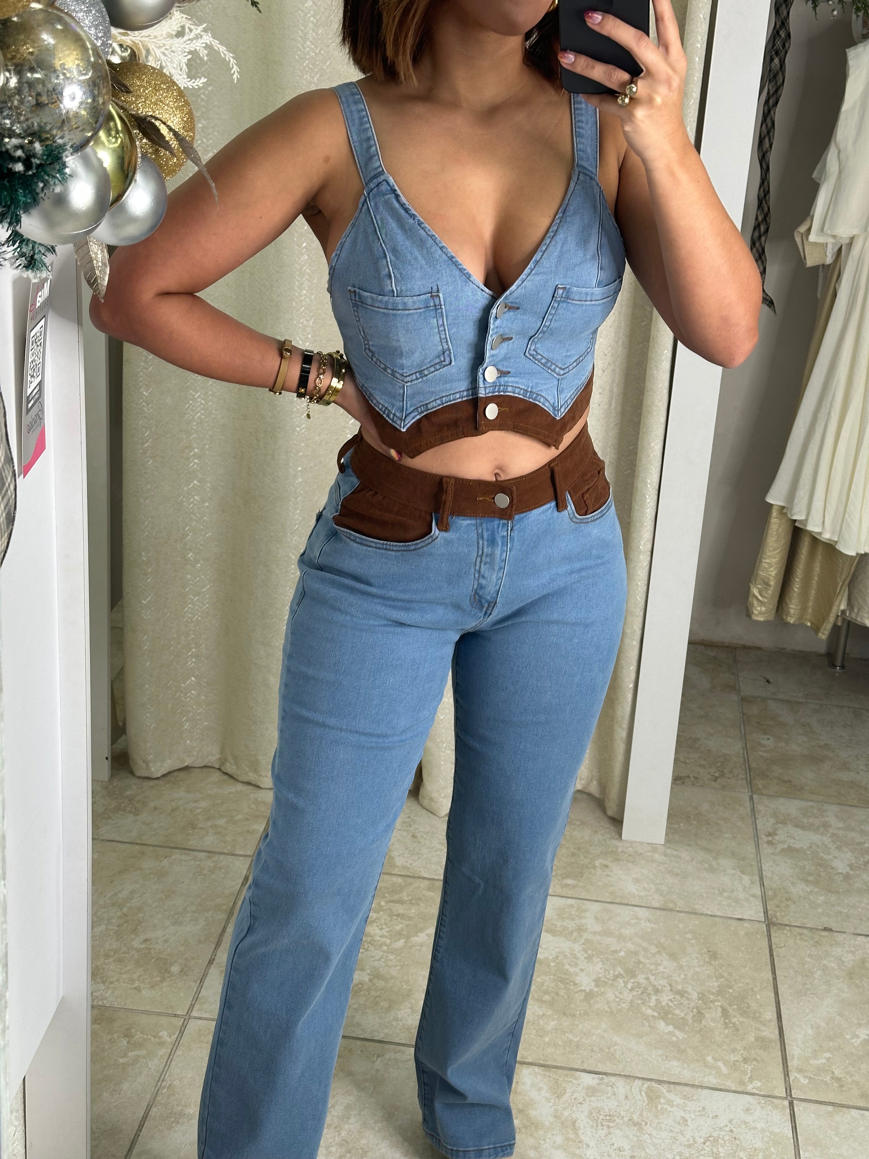 Denim & Brown Set