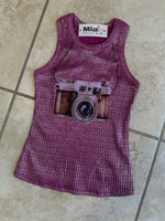DtMf Pink Metallic Tank Top