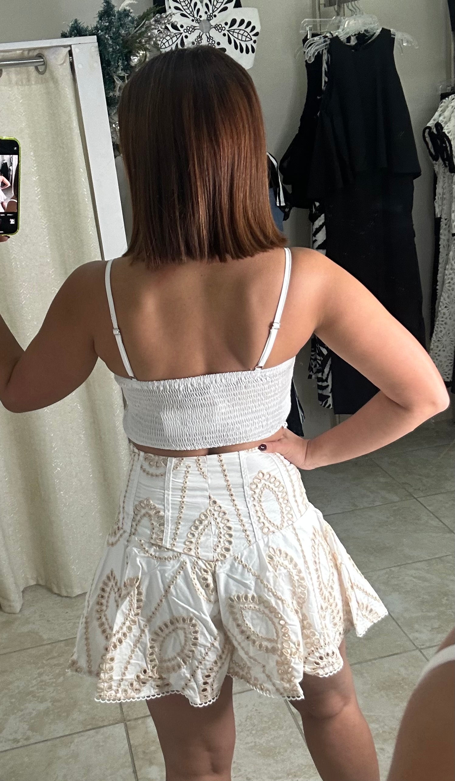 Eyelet Short Pant Set