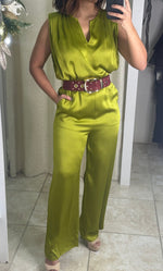 Green Satin Jumpsuit